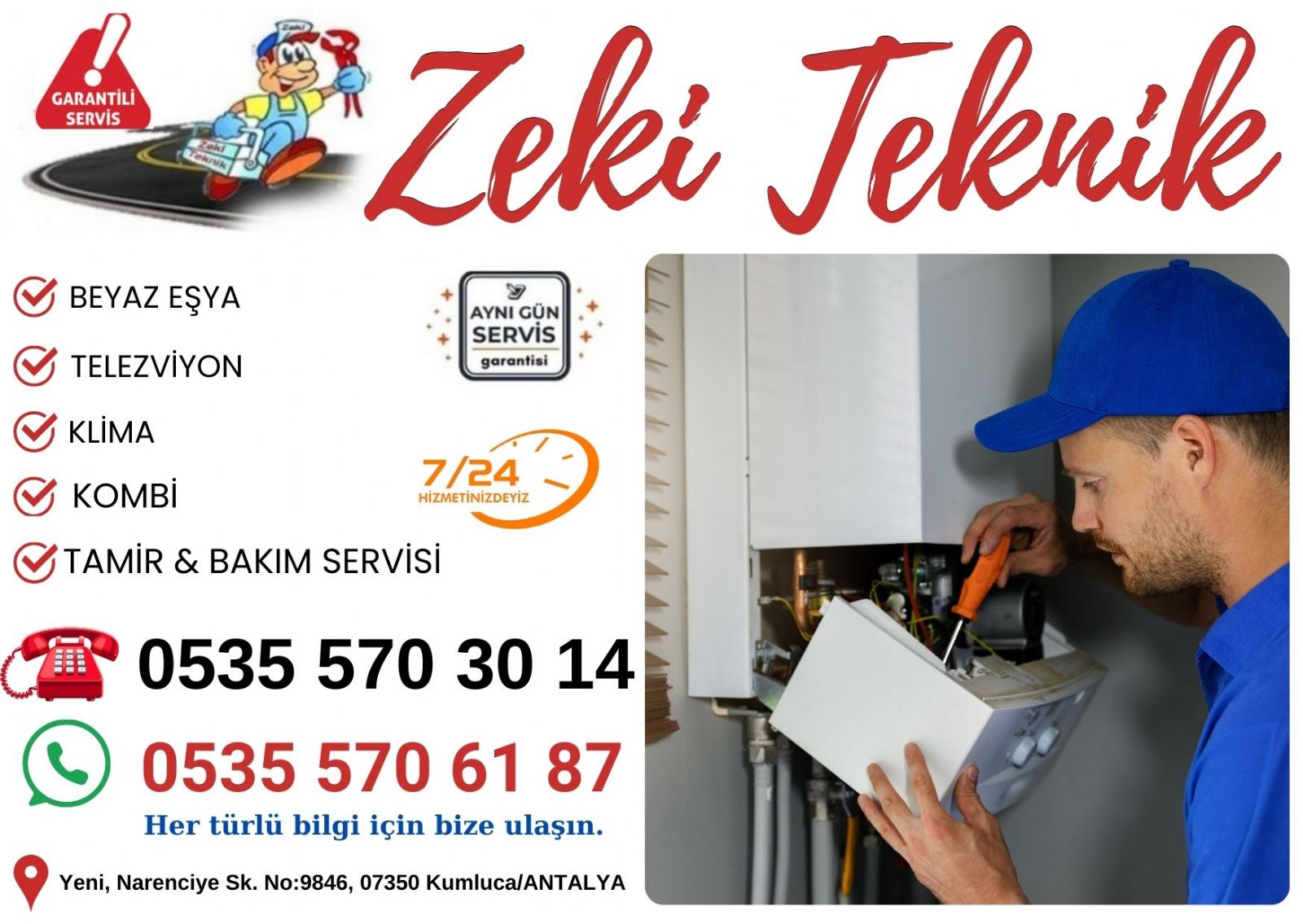 Kumluca Kombi Bakım Ücreti