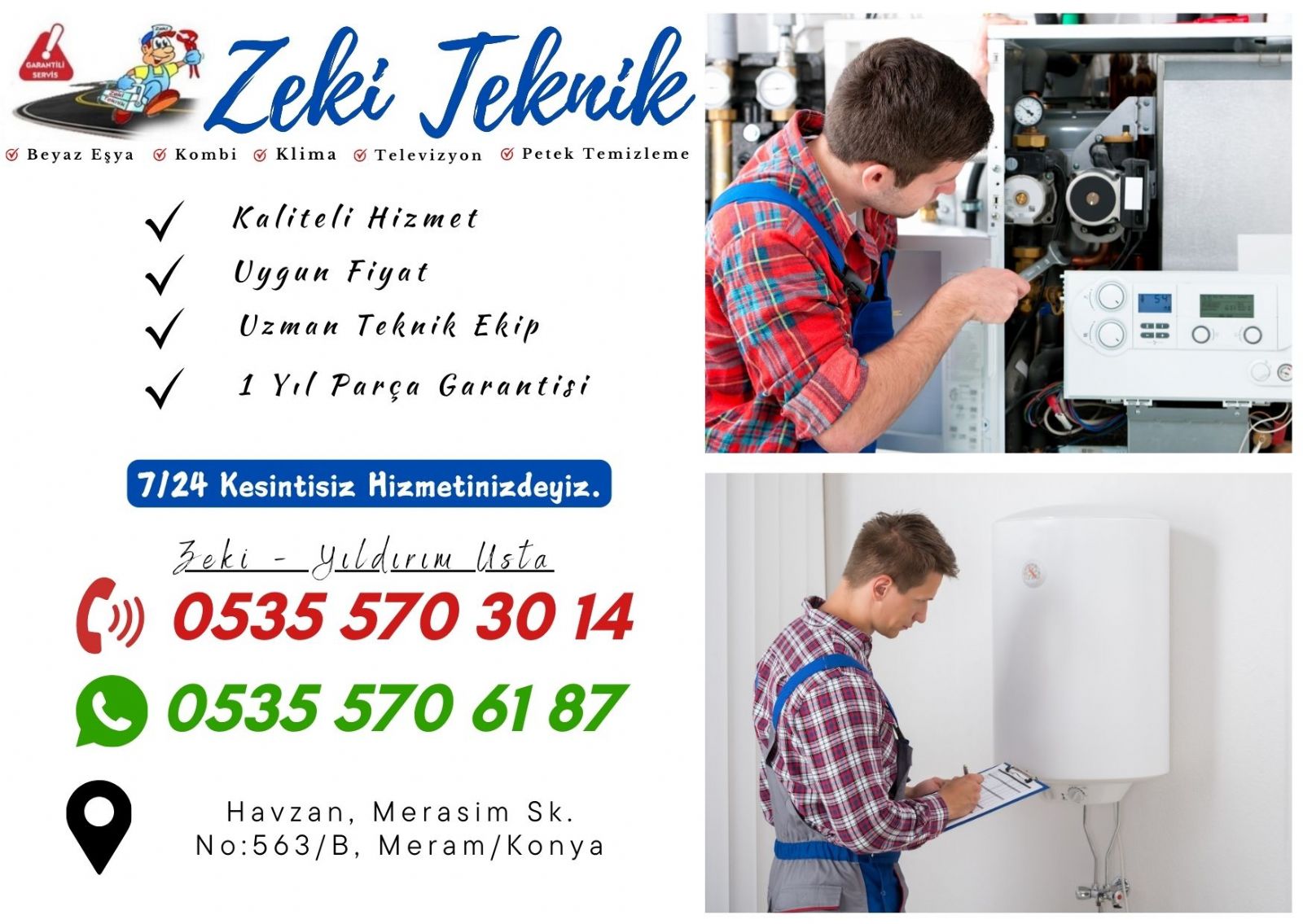 Meram Kombi Bakım Ücreti ve Fiyatları