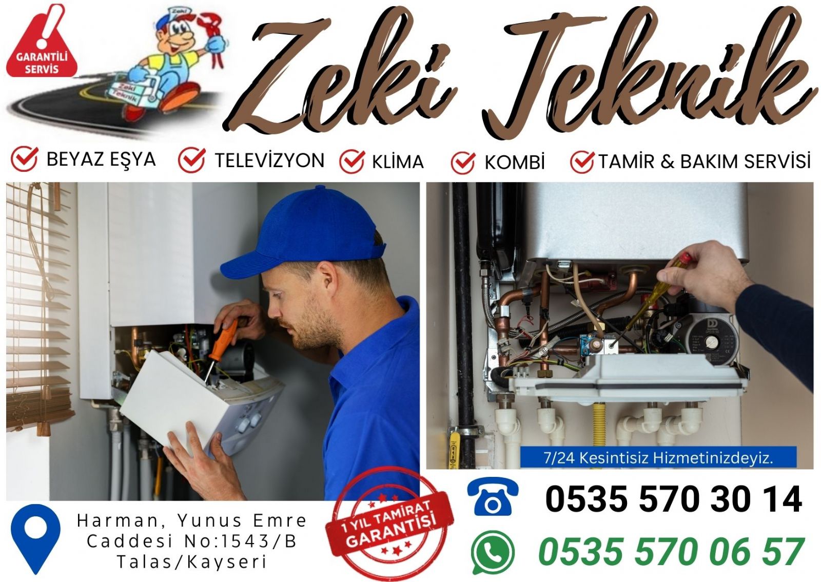 Talas Kombi Bakım Ücreti